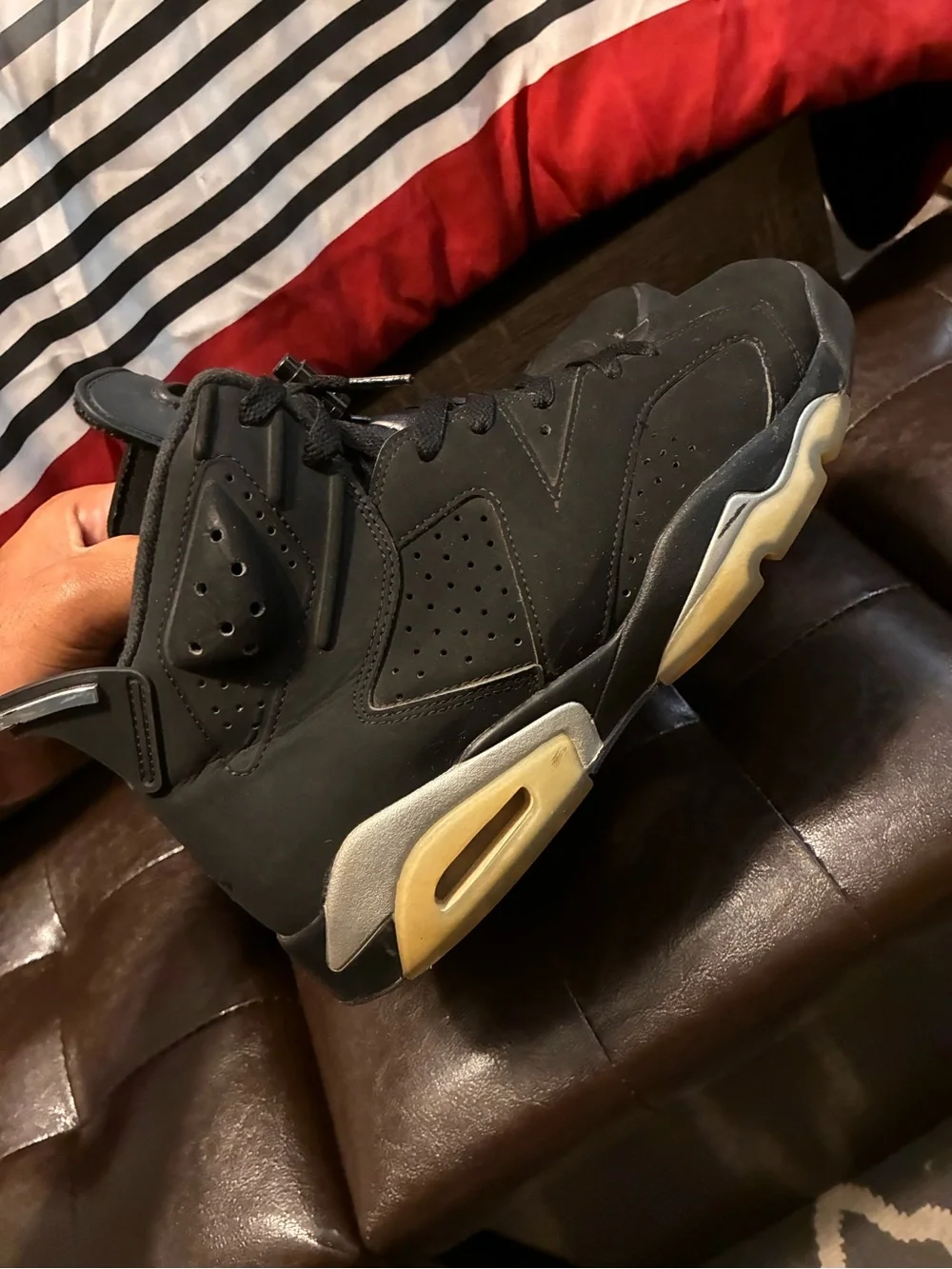 Men's air Jordan 6 Black High-Top Athletic Sneakers